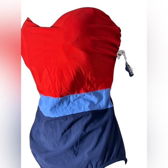 Sonnet Shores Women’s One Piece Swimsuit Womens Sizes 16 Blue and Red NWT - Picture 4 of 14